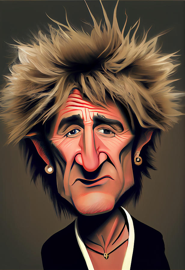 Rod Stewart Caricature Mixed Media by Stephen Smith Galleries - Fine ...