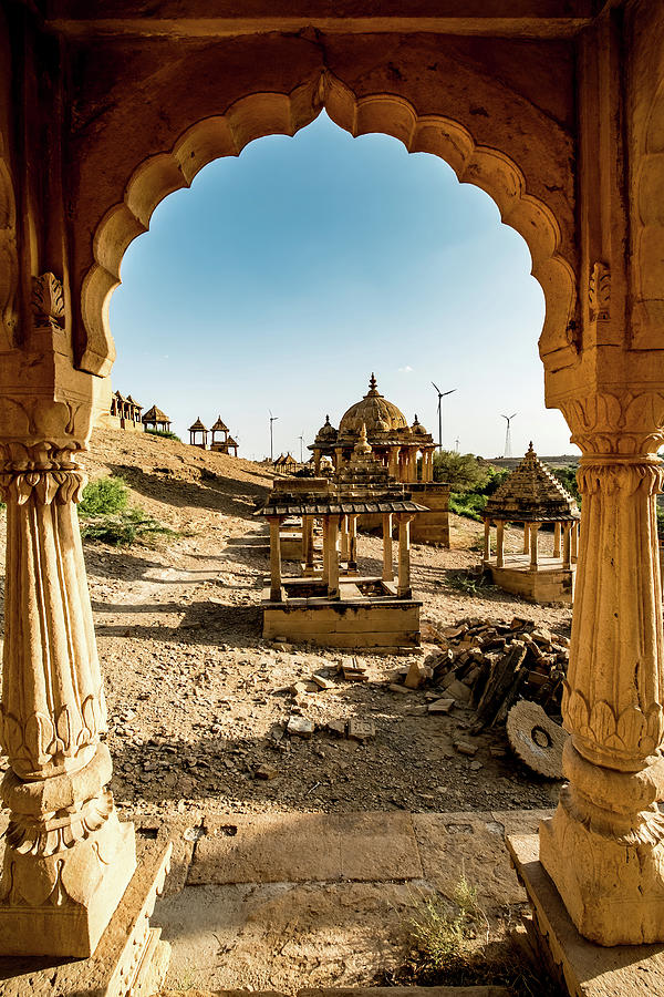 Royal cenotaphs, Jaisalmer Chhatris, at Bada Bagh #6 Photograph by Lie Yim