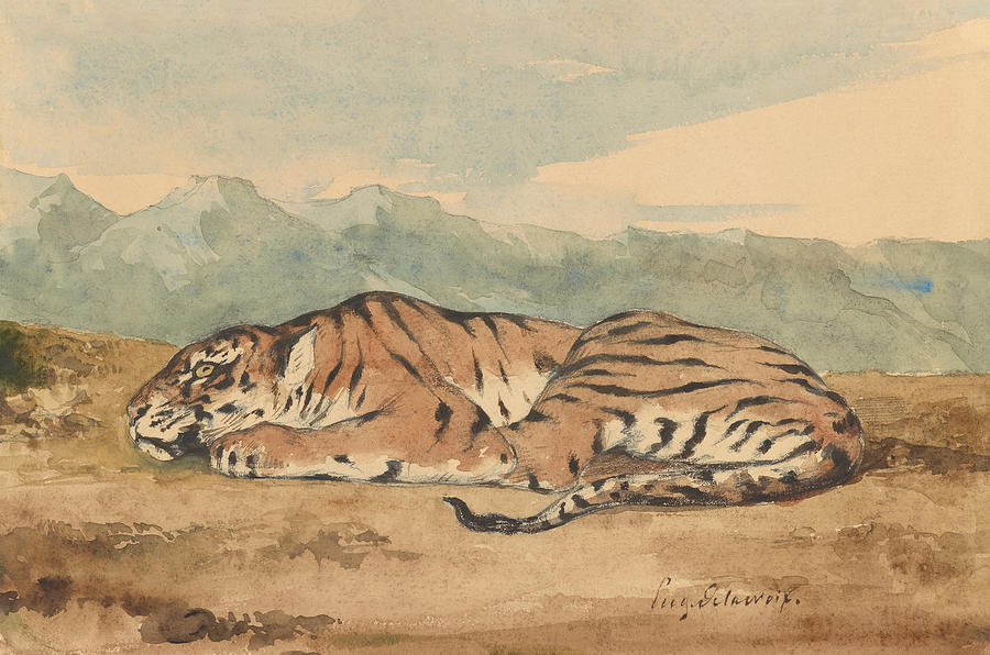 Royal Tiger By Eugene Delacroix Painting