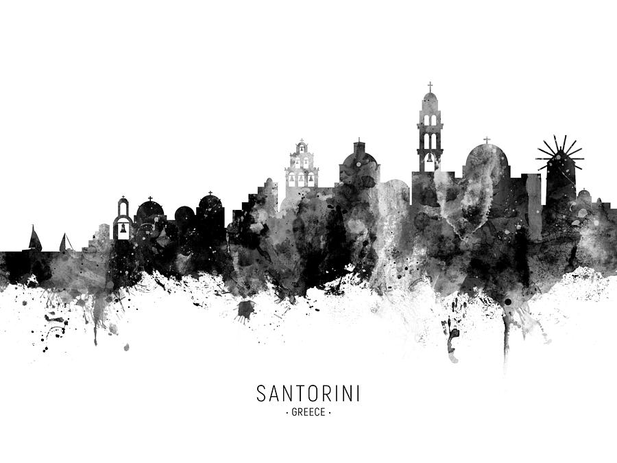 Santorini Skyline #6 Digital Art by Michael Tompsett