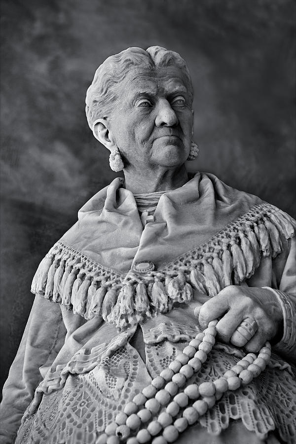 Immortal Stone - Satue Art of Staglieno Genoa black and white photos Sculpture by Paul E Williams