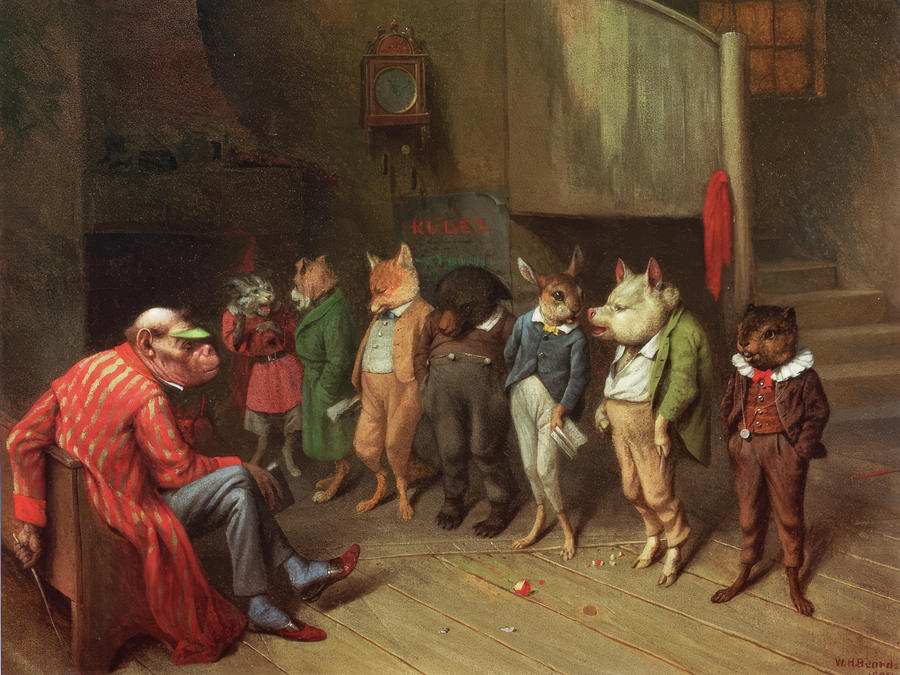 Animal Painting - School Rules #6 by William Holbrook Beard
