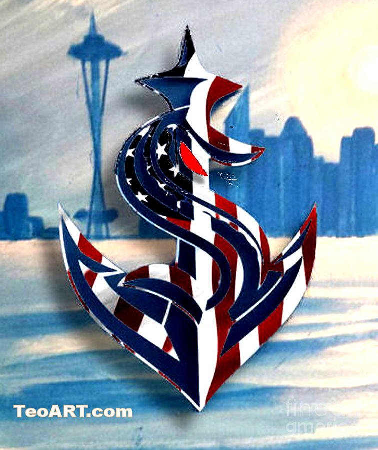 Seattle Kraken Anchor Art Sweatshirt
