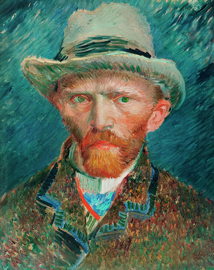 Vincent Van Gogh Painting - Self-portrait by Vincent van Gogh #6 by Mango Art