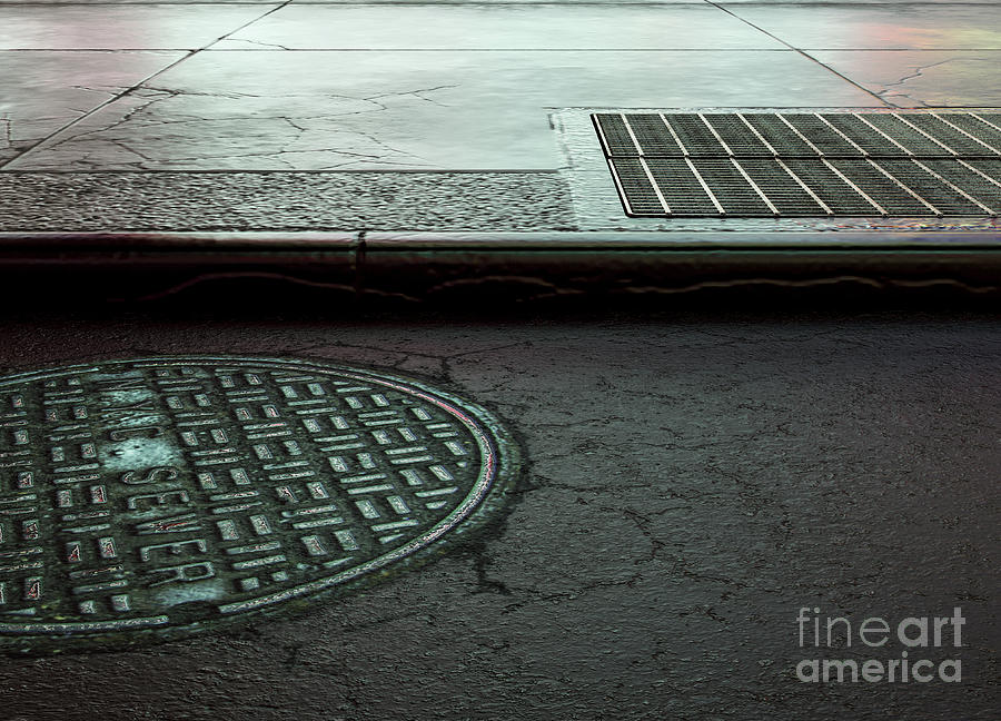 Sidewalk And Street Backdrop Digital Art by Allan Swart - Fine Art America