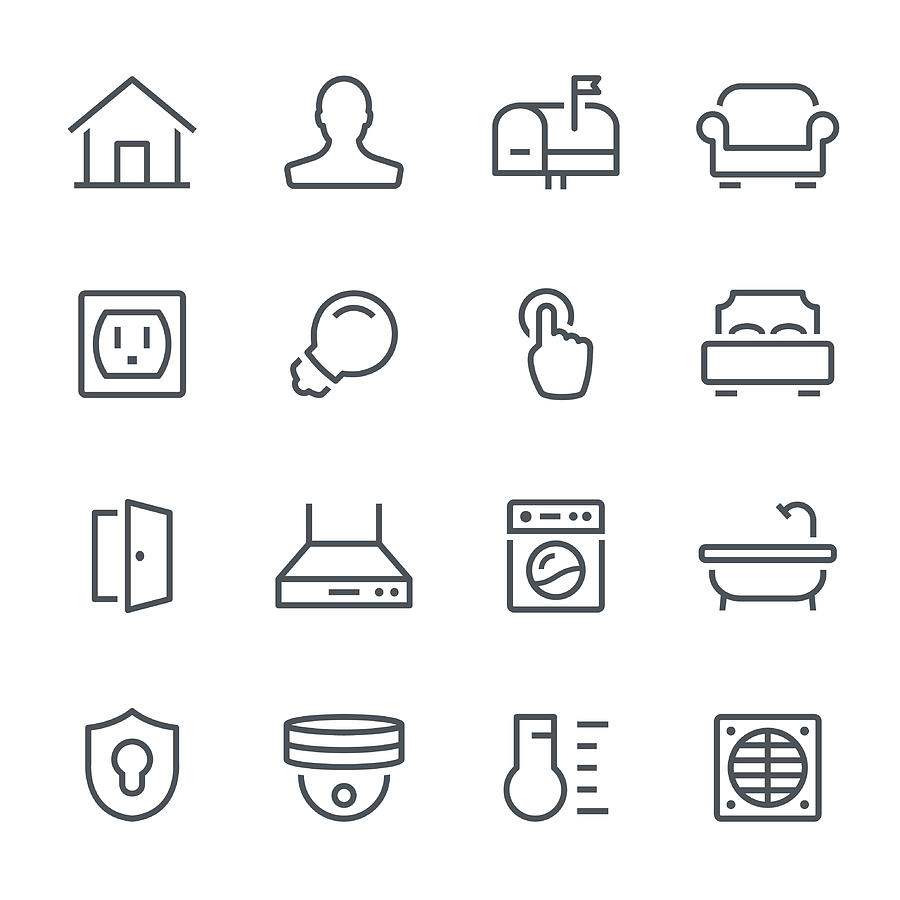 Smart Home Icons #6 Drawing by Soulcld