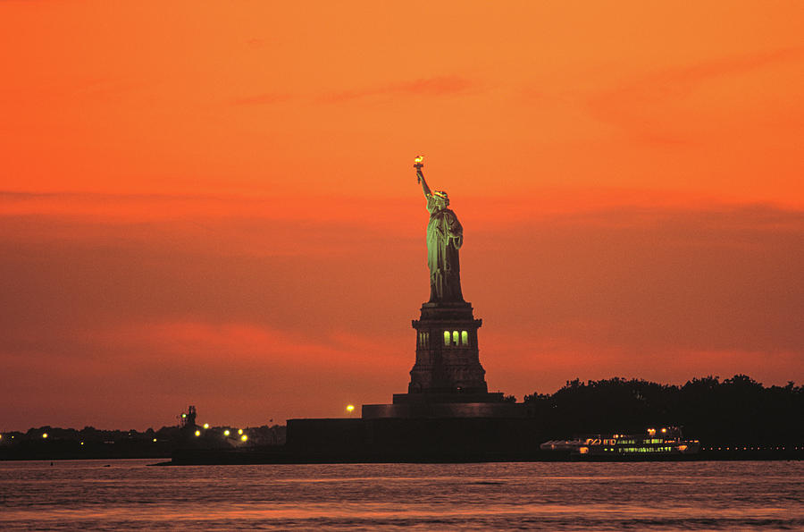 Liberty Island Sunset New York Fine art print Colour photograph