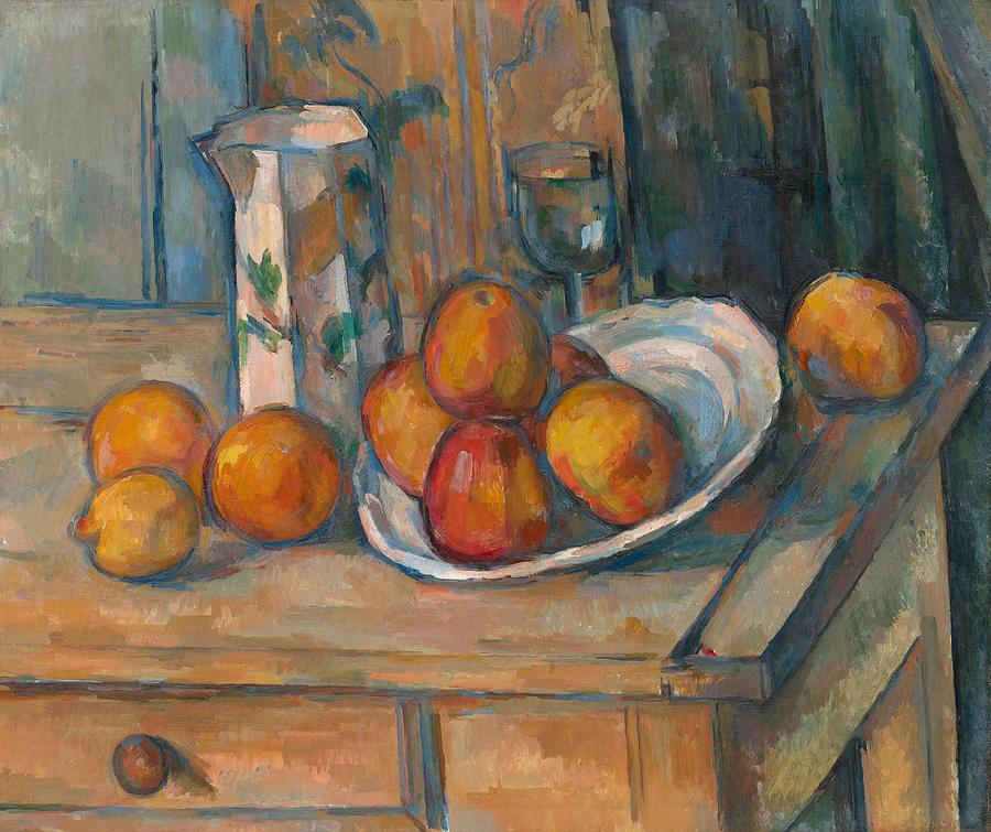 Still Life with Milk Jug and Fruit #6 Painting by Paul Cezanne