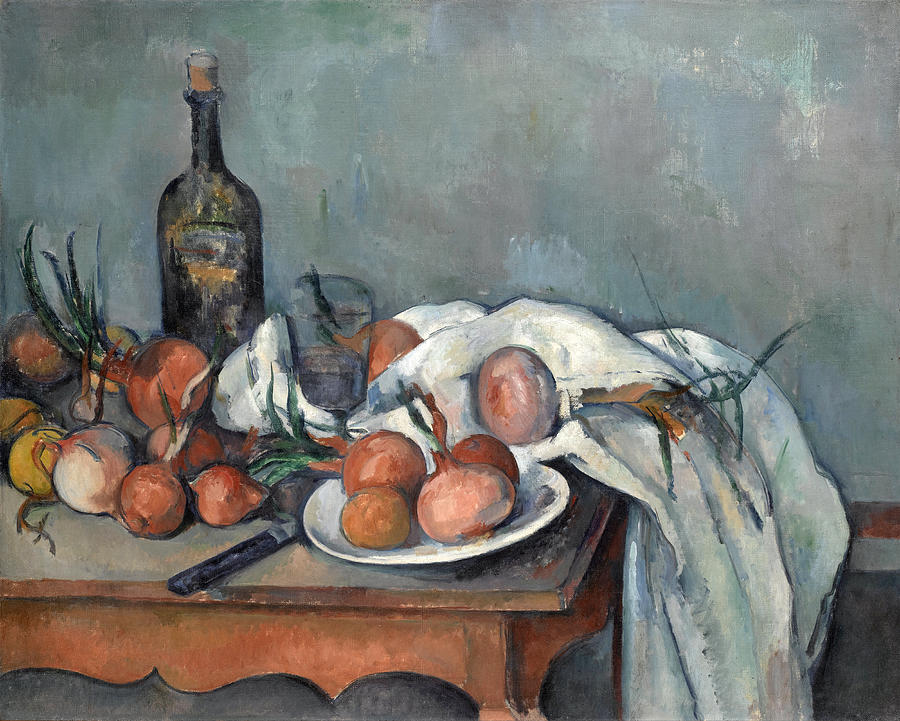 Paul Cezanne Painting - Still Life with Onions #6 by Paul Cezanne
