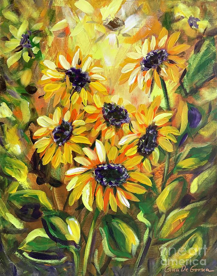 Sunflowers #6 Digital Art by Gina De Gorna