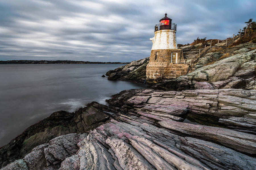 Sunset In Newport Rhode Island At Castle Hill Lighthouse #6 Photograph by Alex Grichenko
