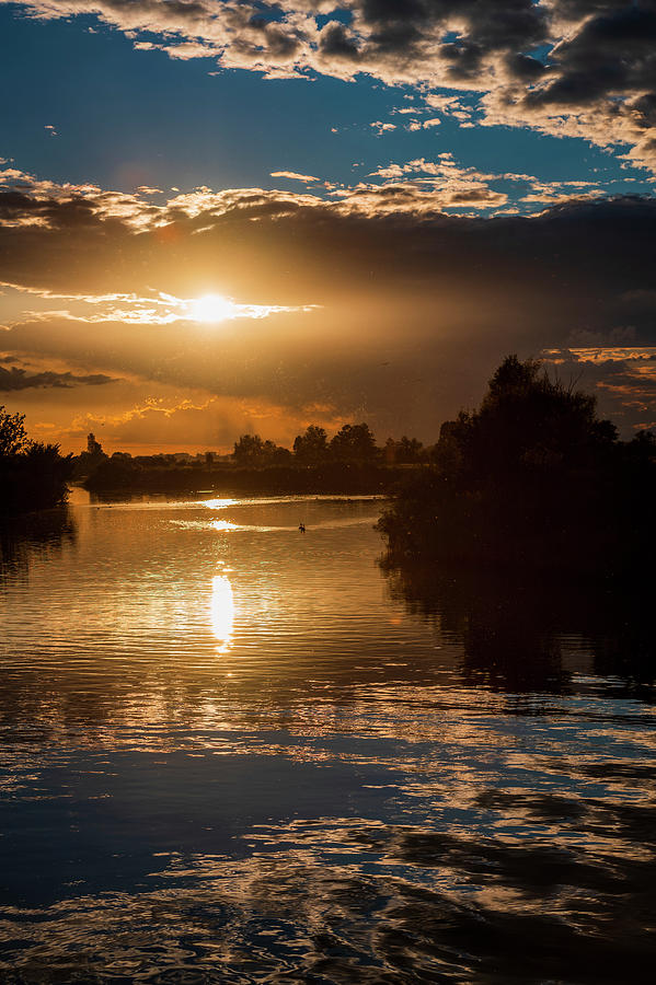 Sunset over the lagoon. Silhouette. Photograph by Nicola Simeoni - Fine ...