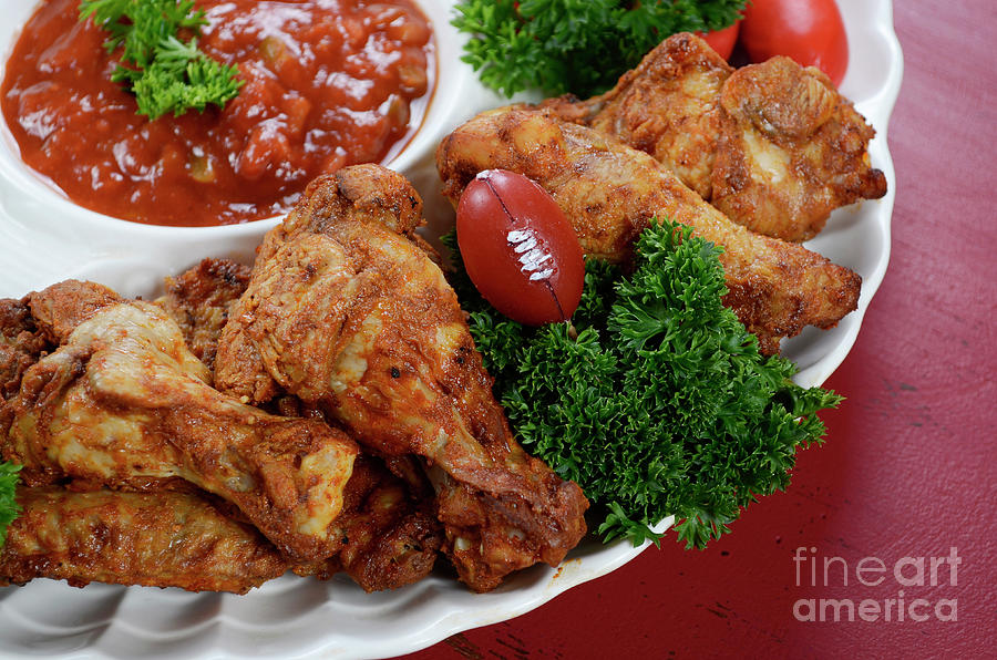 Football Photograph - Super Bowl Sunday football party celebration food platter #6 by Milleflore Images