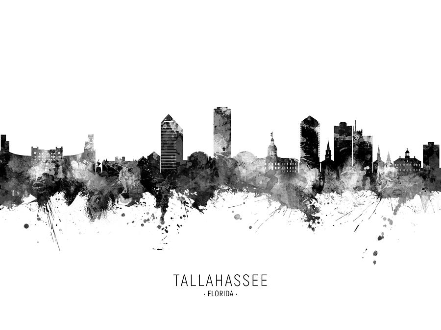 Tallahassee Digital Art - Tallahassee Florida Skyline #6 by Michael Tompsett