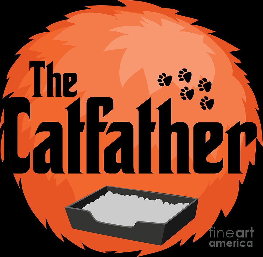 Cat Digital Art - The Catfather Cat Father Pussycat Meow #6 by Mister Tee