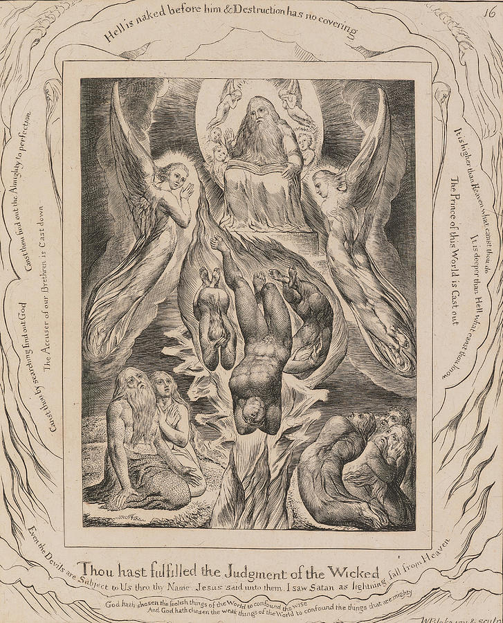 The Fall of Satan Drawing by William Blake - Pixels