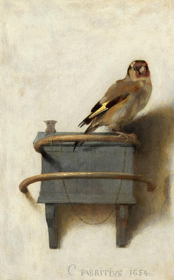 Owl Painting - The Goldfinch #6 by Carel Fabritius