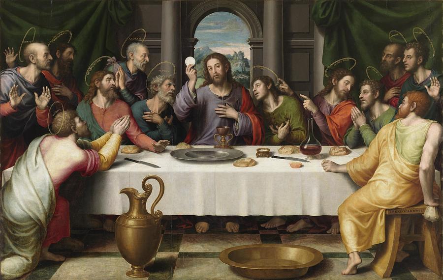 Wine Drawing - The Last Supper #6 by Juan de Juanes