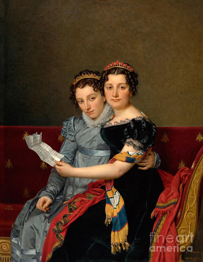 The Sisters Zenaide and Charlotte Bonaparte #6 Painting by Jacques-Louis David