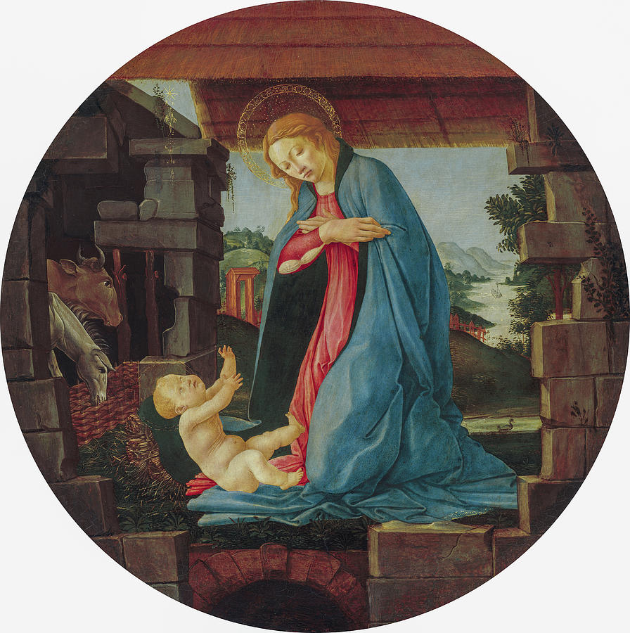 Madonna Painting - The Virgin Adoring the Child #6 by Sandro Botticelli