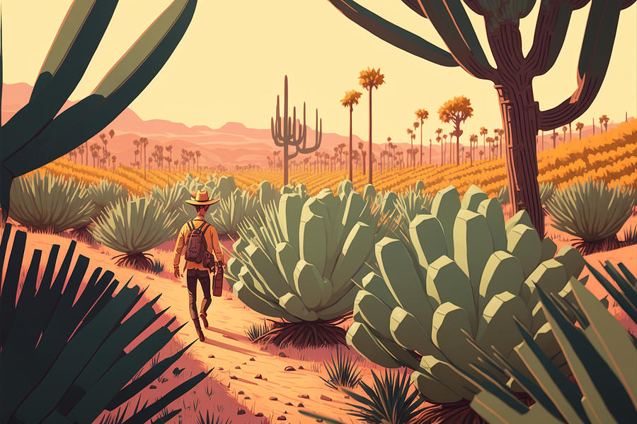 tiny  detail  of  various  agave  fields  by Asar Studios Digital Art