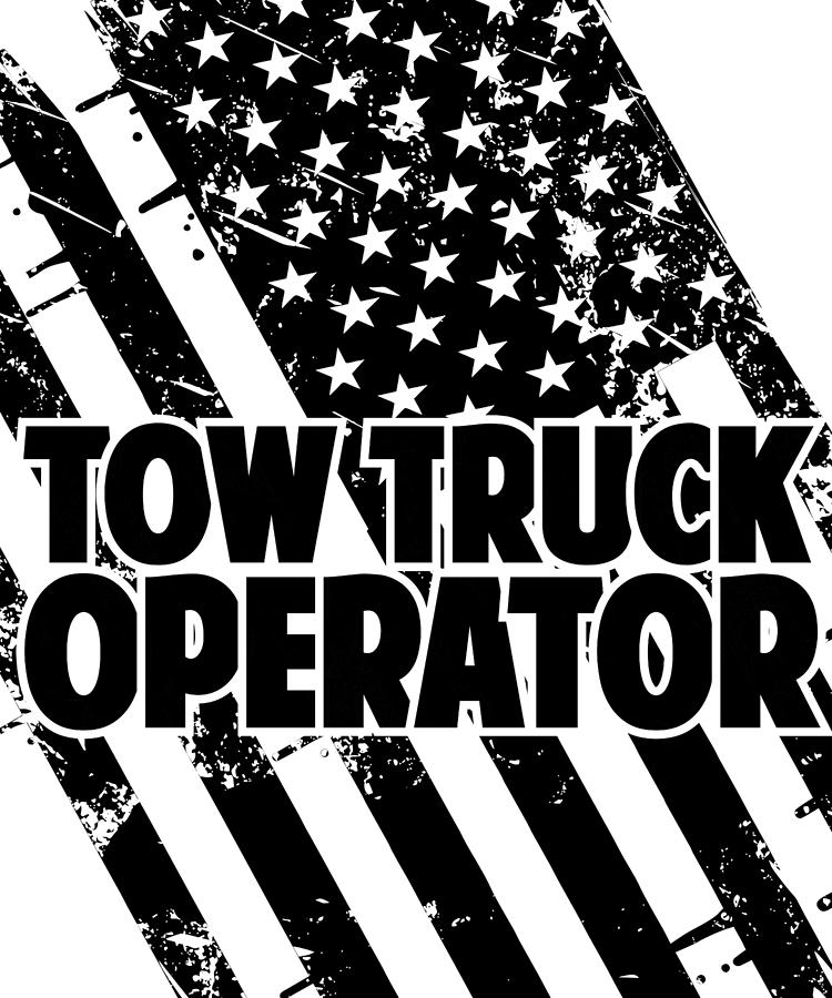 Tow Truck Operator American Flag Thin Yellow Line Apparel Digital Art ...