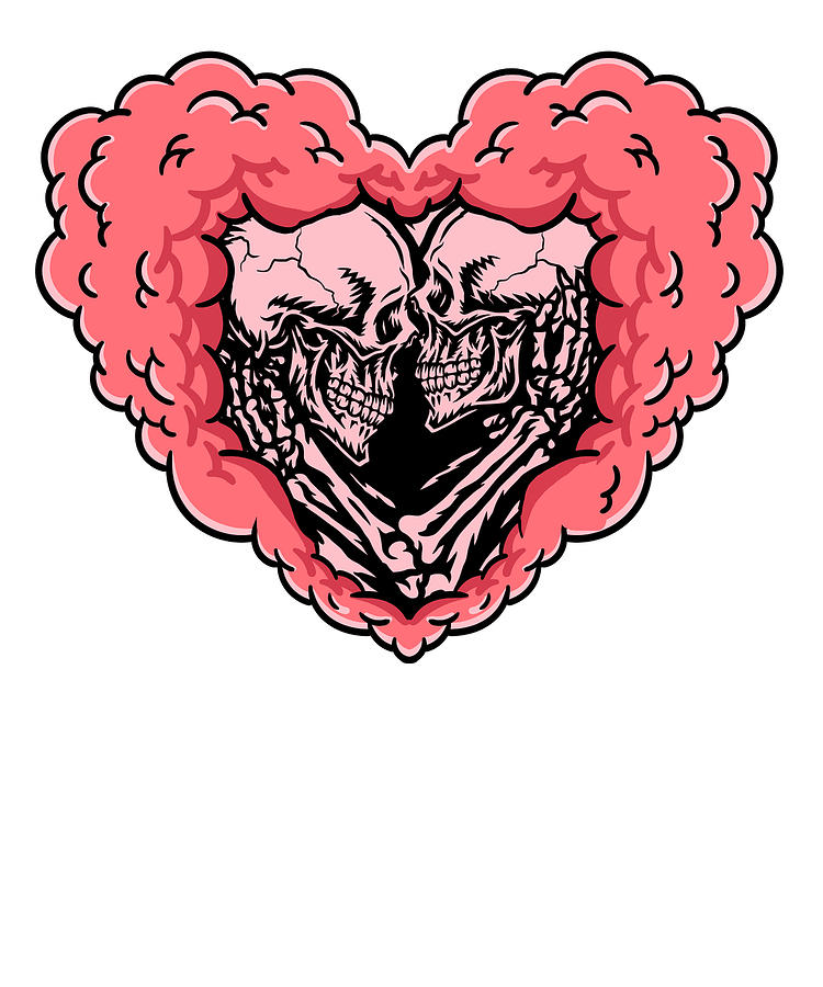 Skeleton Digital Art - True Love Last Gothic Bones Skeleton Roses Death Grave Aesthetic Dark #6 by Toms Tee Store