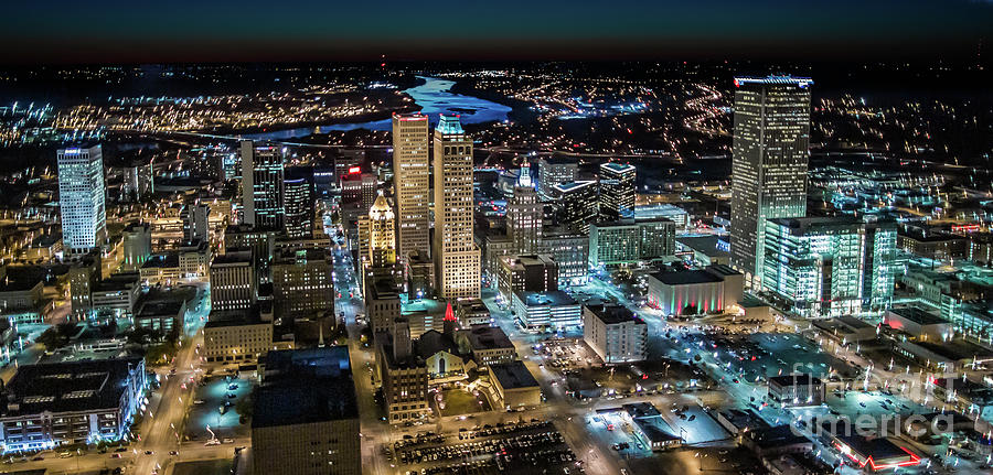 Tulsa Oklahoma Downtown Business District Aerial Skyline Photography #6 Photograph by Cooper Ross