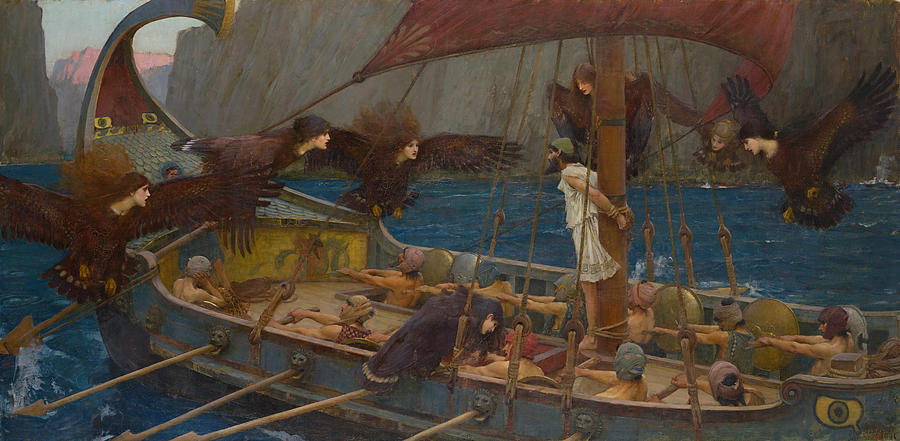 John William Waterhouse Painting - Ulysses and the Sirens  #6 by John William Waterhouse