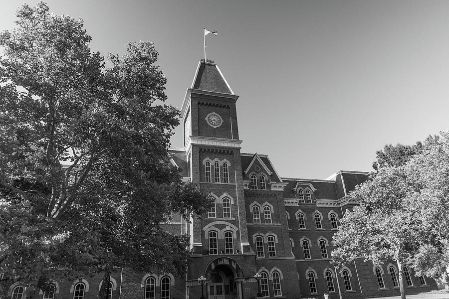 University Hall at Ohio State University in black and white #6 Photograph by Eldon McGraw