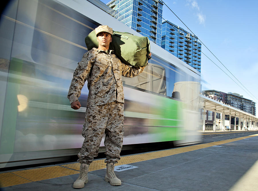 US Marine Soldier Coming Home #6 Photograph by DanielBendjy