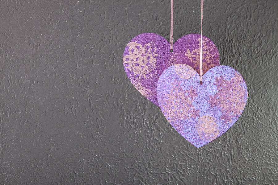 Valentines Day background with hearts #6 Photograph by Alexandco