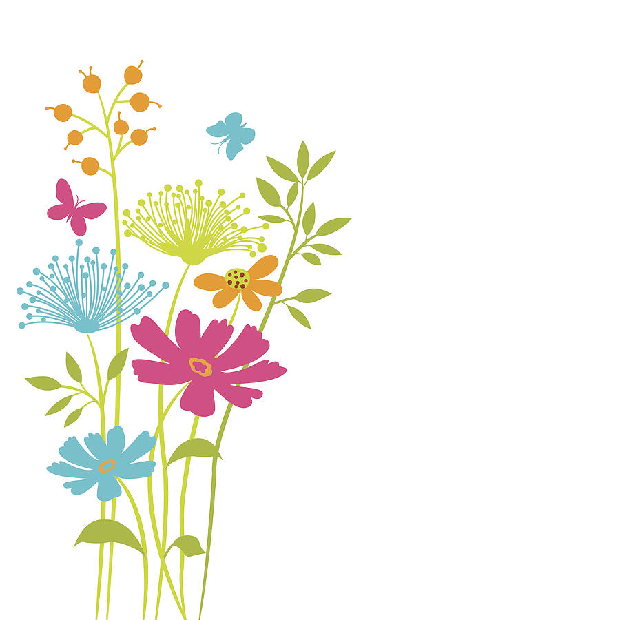 Vector floral background . #6 Drawing by Pworld