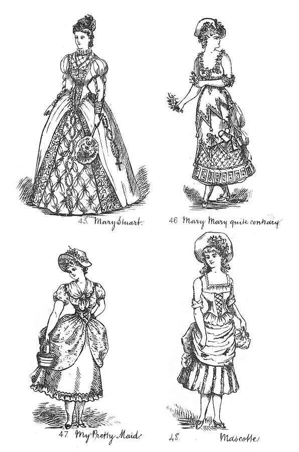 Victorian Fancy Dress Costumes #6 Drawing by Duncan1890