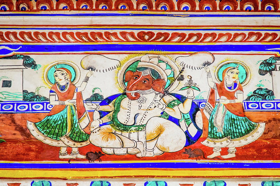 Wall painting from Nawalgarh, Rajasthan #6 Photograph by Lie Yim