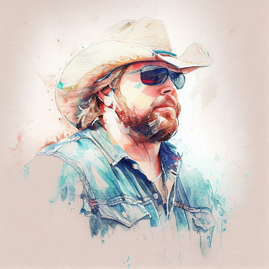 Watercolour of Toby Keith Digital Art by Tim Hill - Pixels