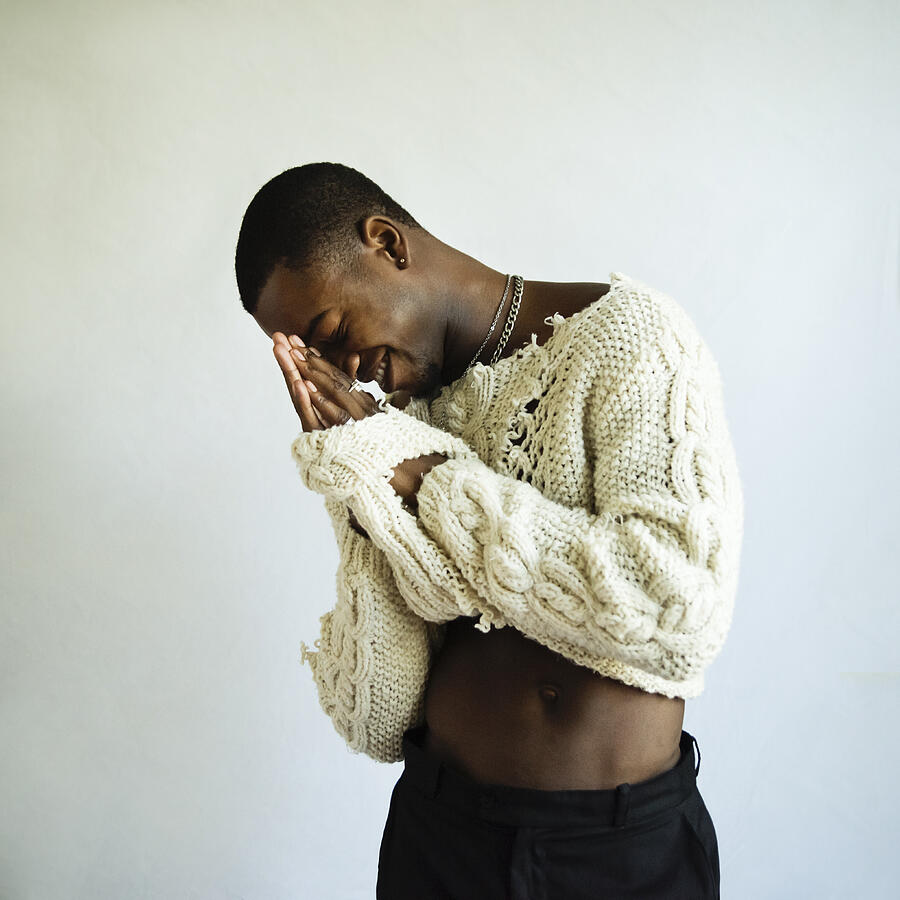 Young adult man with dark skin studio portrait. #6 Photograph by Martinedoucet