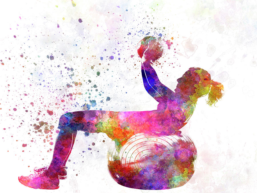 Young man practices fitness in watercolor Painting by Pablo Romero ...