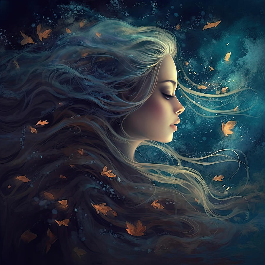 A Beautiful Picture of a Woman Surrounded by Nature Digital Art by ...