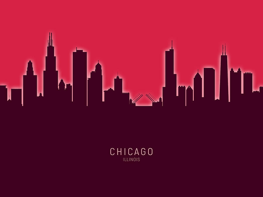 Chicago Illinois Skyline #60 Digital Art by Michael Tompsett