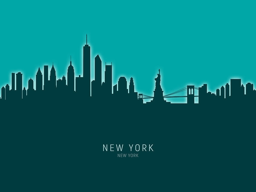 New York Skyline #60 Digital Art by Michael Tompsett