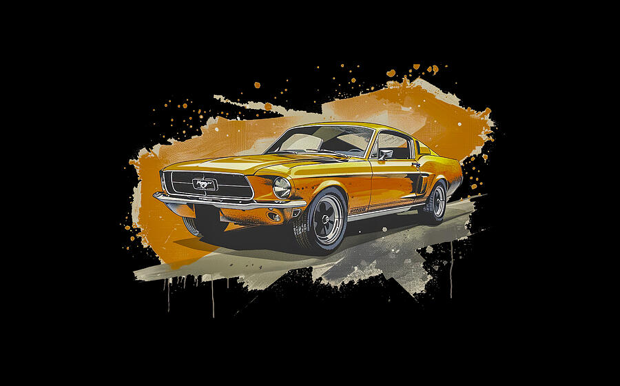 60s Mustang Fastback t-shirt Digital Art by Bill Posner