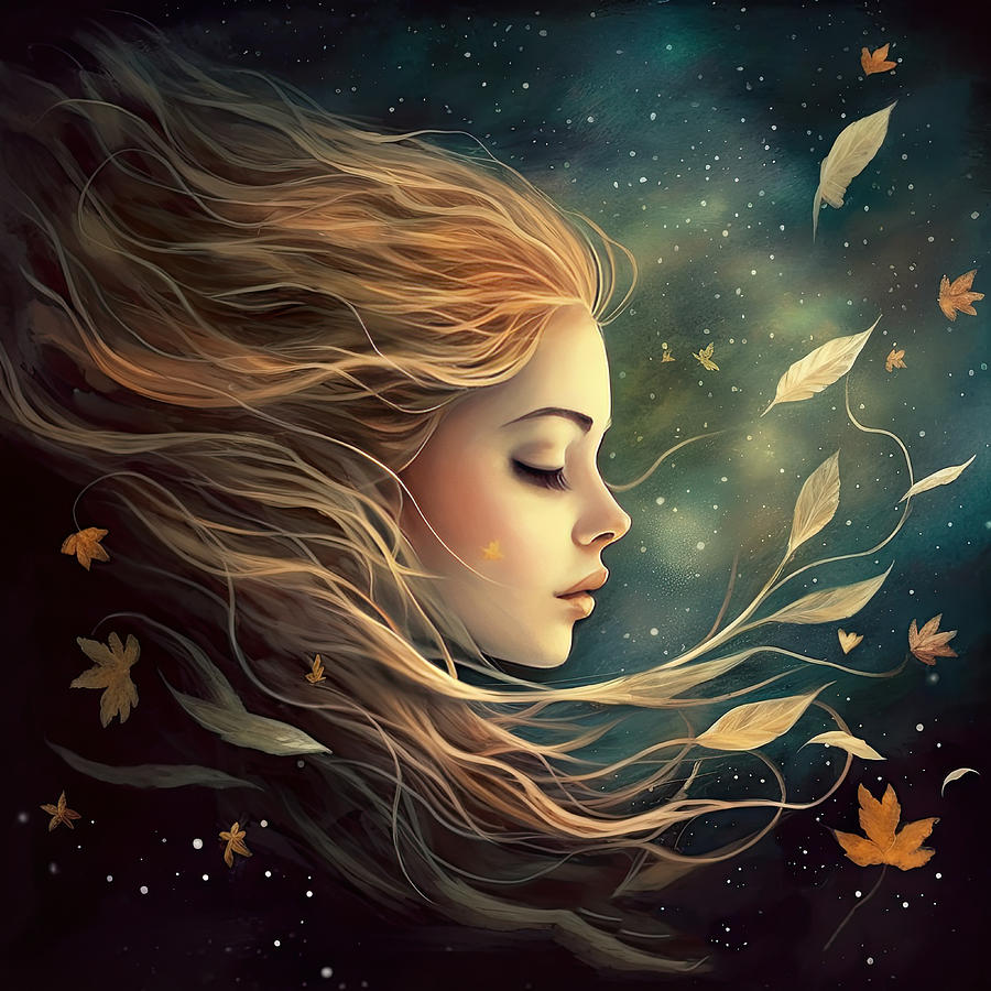 A Beautiful Picture of a Woman Surrounded by Nature Digital Art by ...