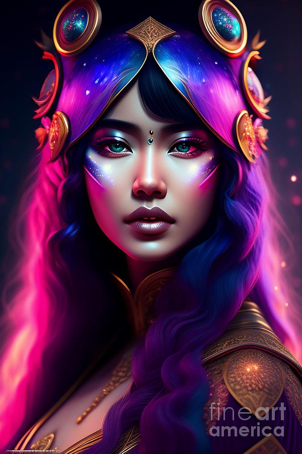 Beautiful cosmic sorceress nebulas galactic Digital Art by Boon Mee ...