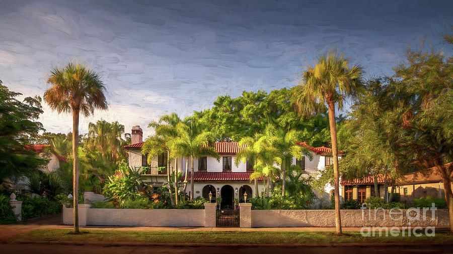 Architecture Photograph - 613 W Venice Ave, Venice, Florida, Painterly by Liesl Walsh