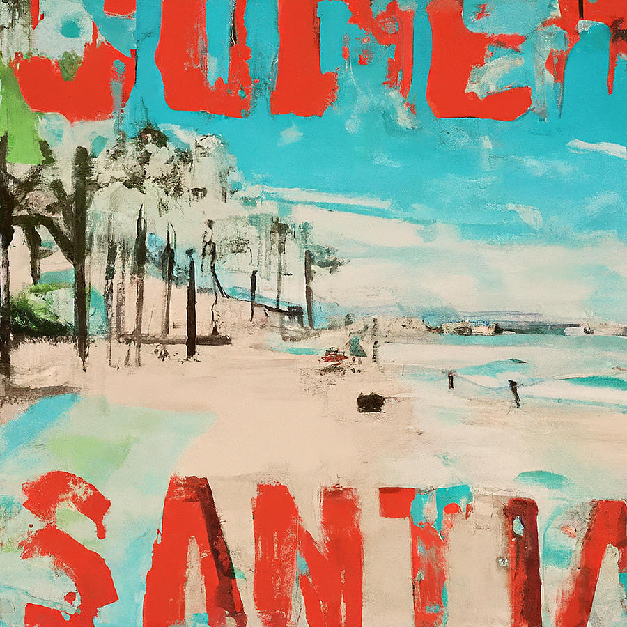 Beach Life, Ocean, Water, Sand, Palm Trees, Original and Digital Art ...