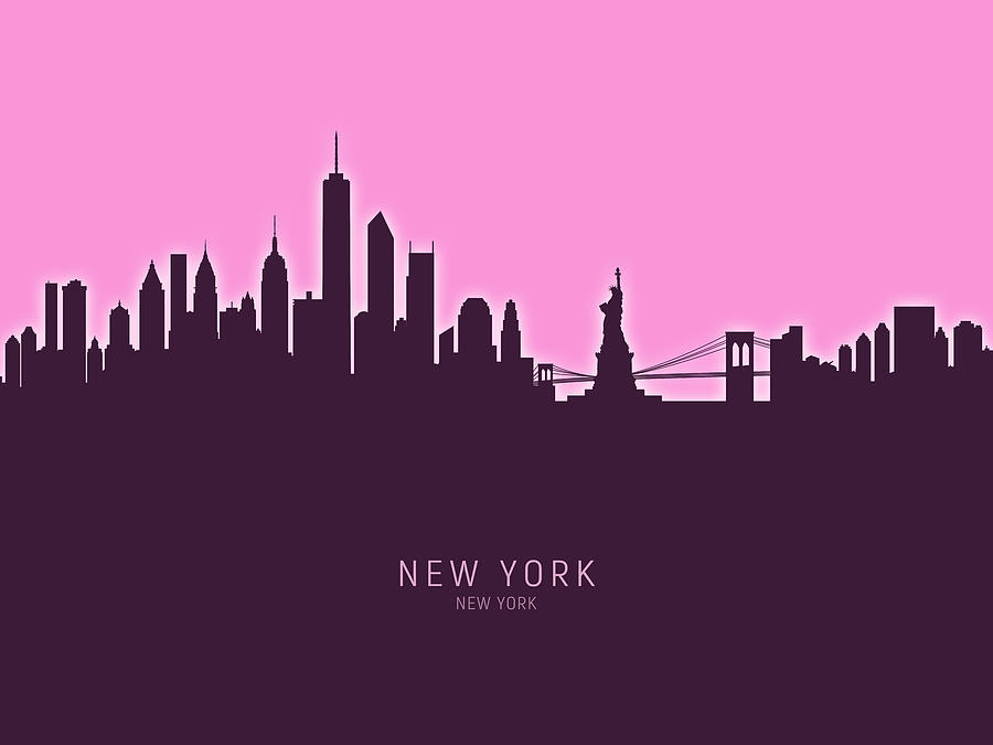 New York Skyline #62 Digital Art by Michael Tompsett