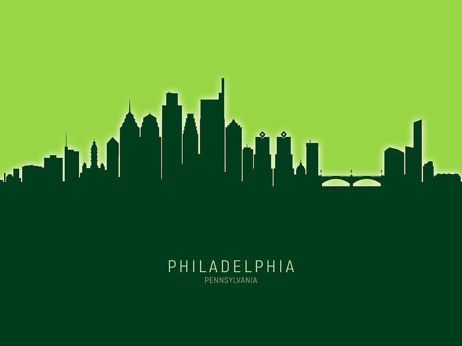 Philadelphia Pennsylvania Skyline #62 Digital Art by Michael Tompsett