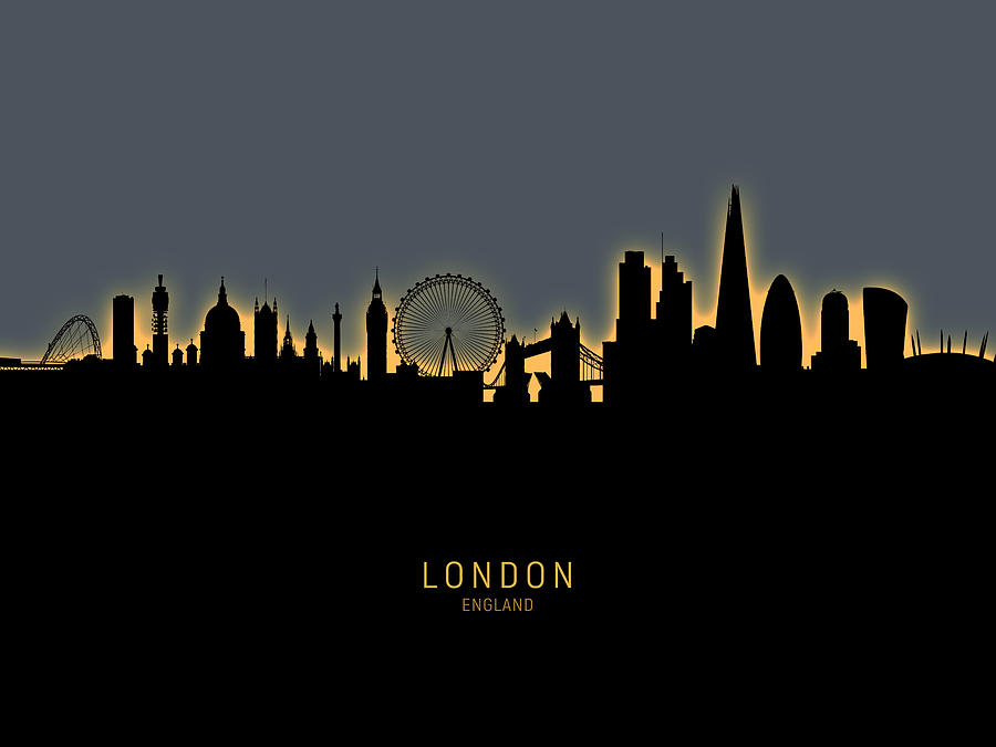 London Digital Art - London England Skyline #63 by Michael Tompsett