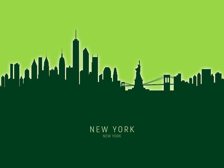 New York Skyline #63 Digital Art by Michael Tompsett
